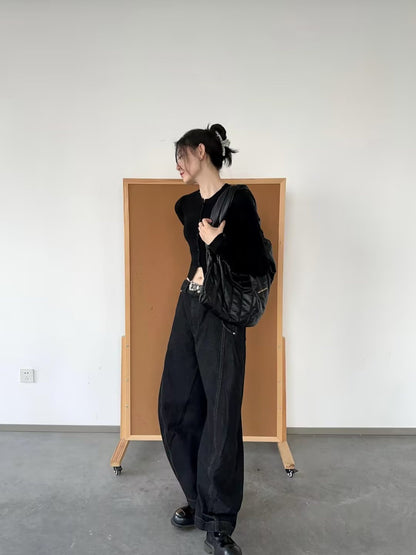 [ROGIC] BAGGY TWISTED CUT TROUSERS st5028