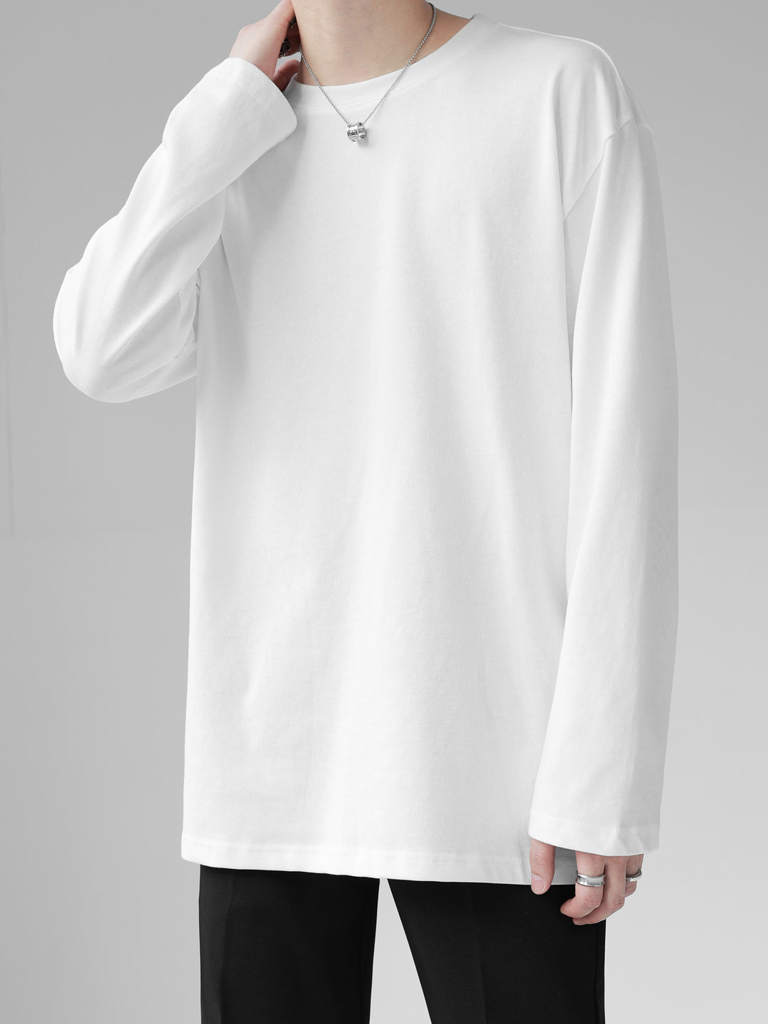 [HOHO] Self-made high-end drape solid color T-shirt ST1750