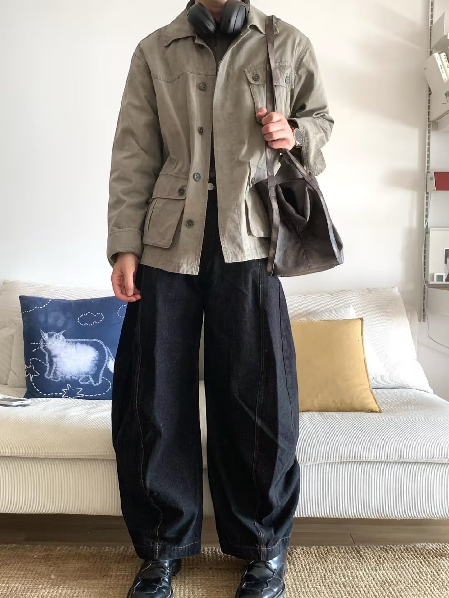[ROGIC] BAGGY TWISTED CUT TROUSERS st5028