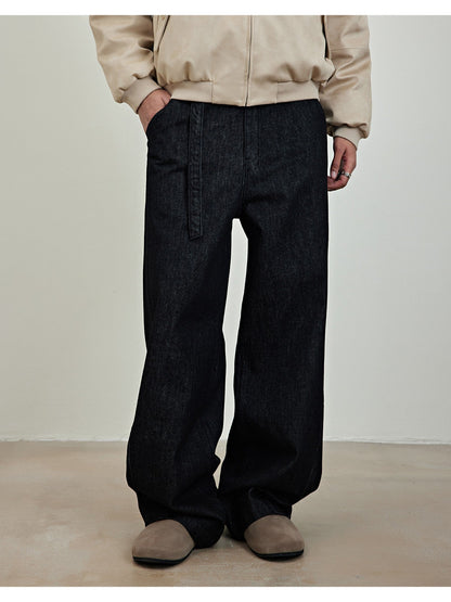 [SINONOME] DRAWSTRING A-CUT HEAVY JEANS st5021
