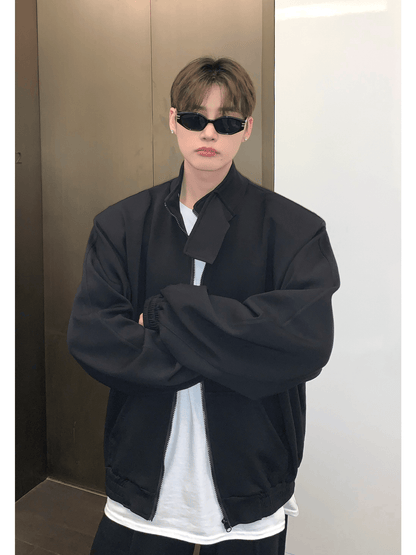 [CUIBUJU] Stand collar shoulder pad cardigan sweater set-up st1811