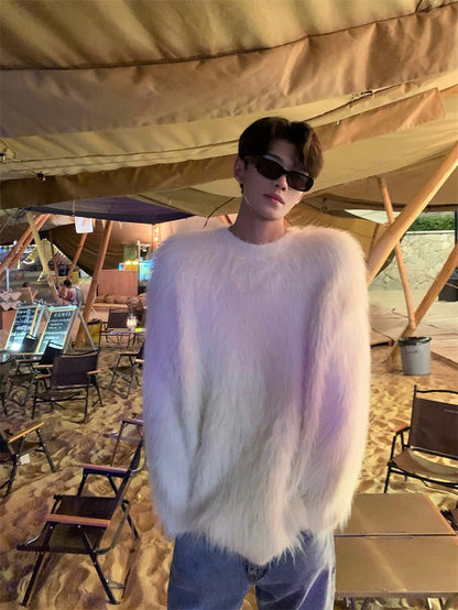 [HOZI] Round Fur Knit st1535