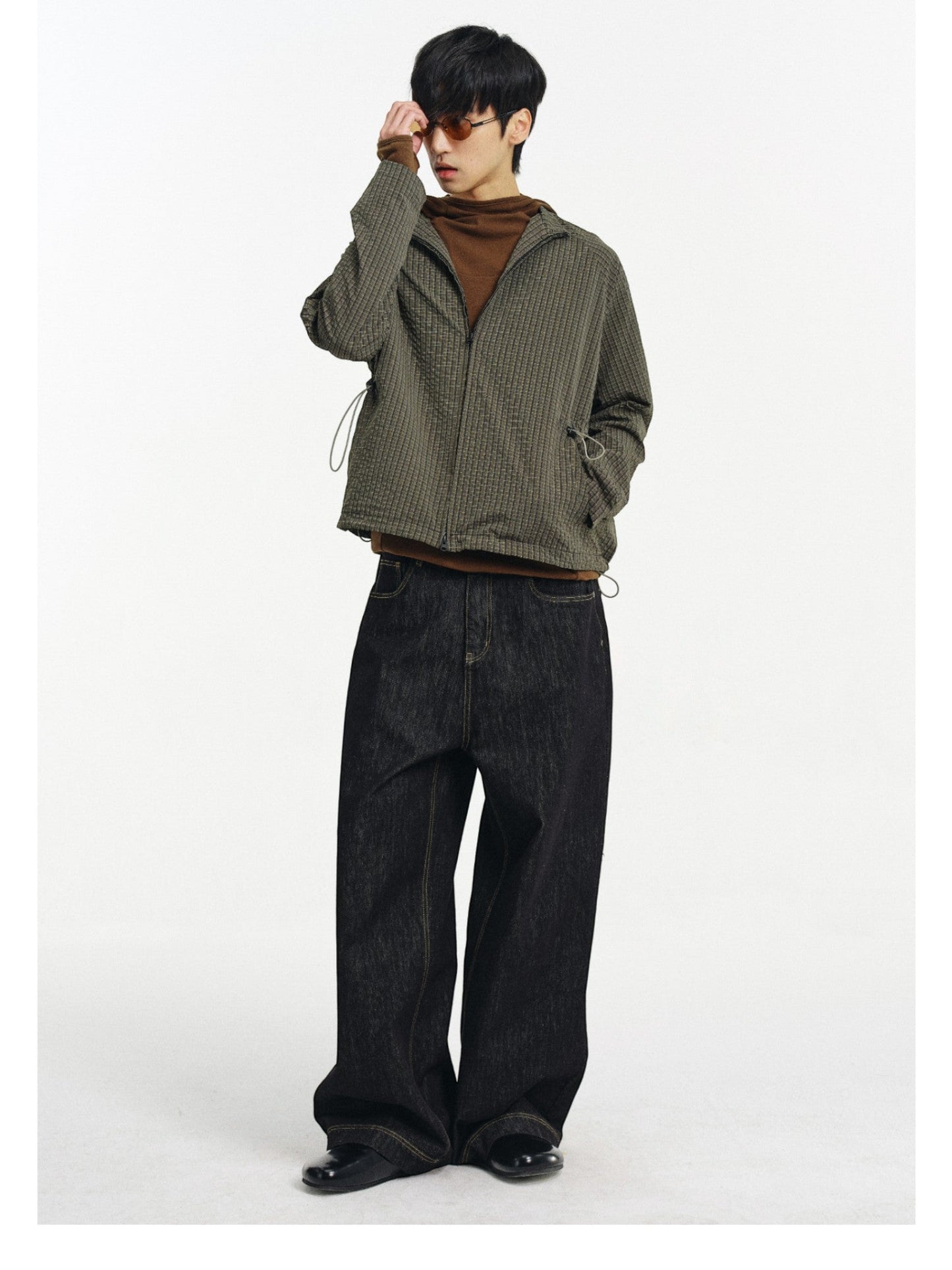[DIMC] MESH TEXTURE HOODED JACKET st5021