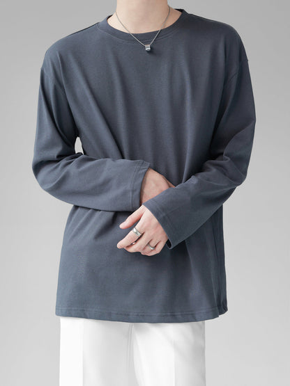 [HOHO] Self-made high-end drape solid color T-shirt ST1750