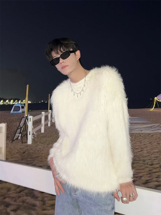 [HOZI] Round Fur Knit st1535