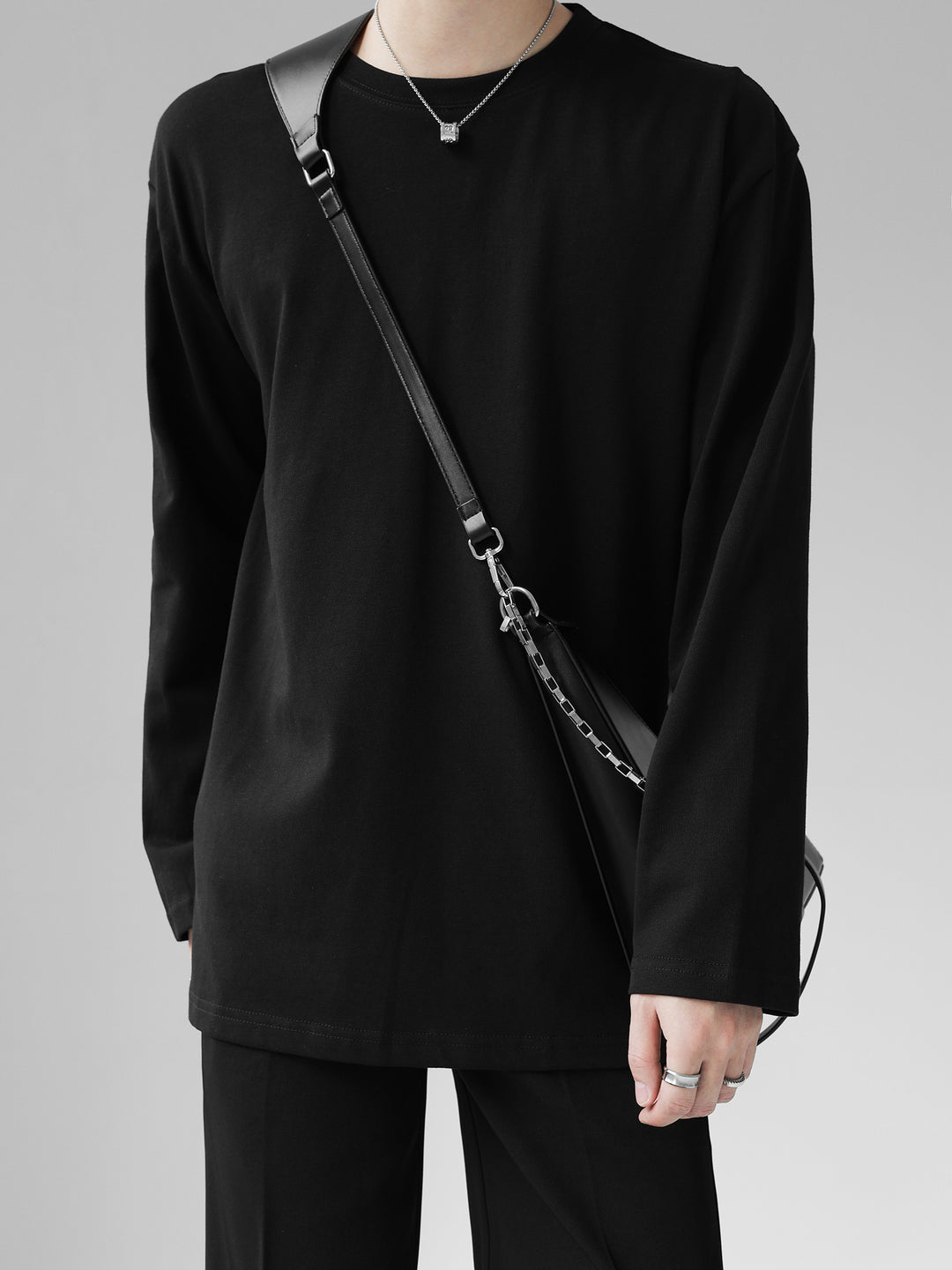 [HOHO] Self-made high-end drape solid color T-shirt ST1750