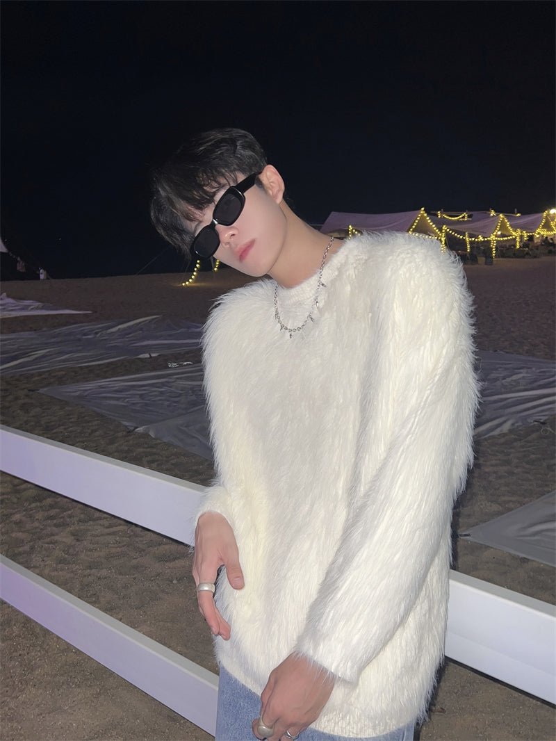 [HOZI] Round Fur Knit st1535