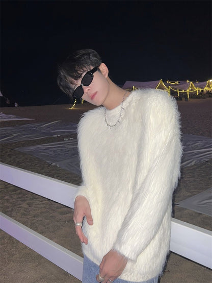 [HOZI] Round Fur Knit st1535