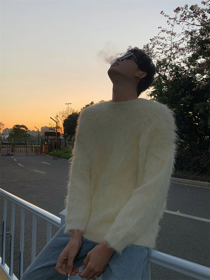 [HOZI] Round Fur Knit st1535