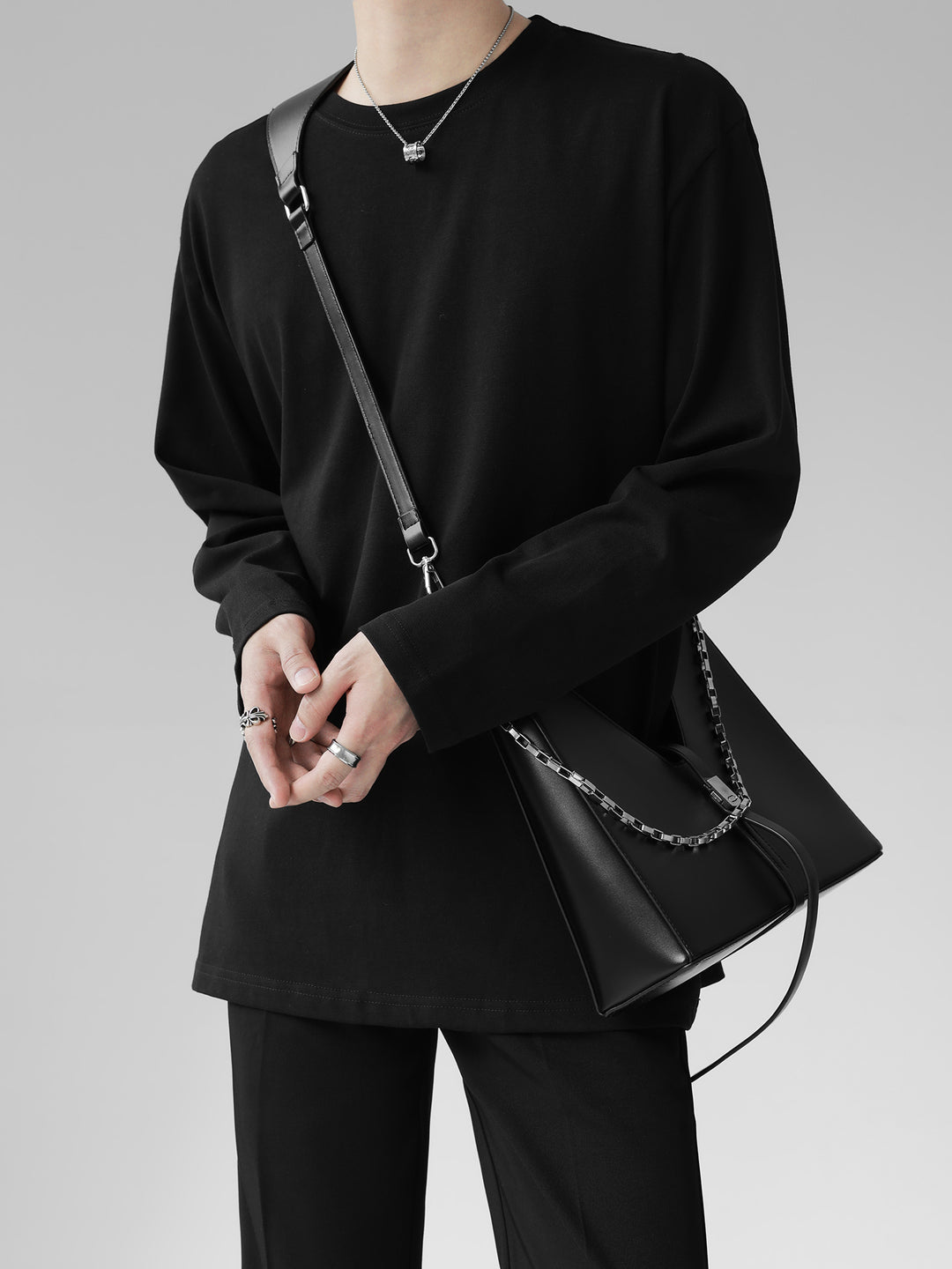 [HOHO] Self-made high-end drape solid color T-shirt ST1750