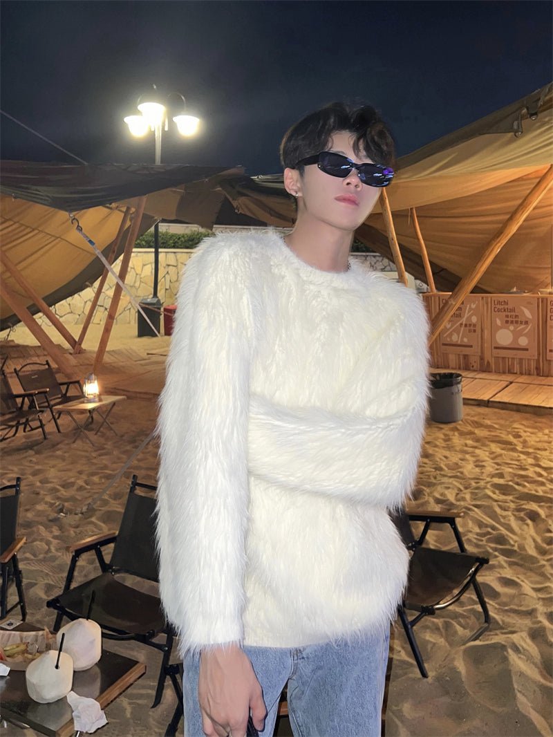 [HOZI] Round Fur Knit st1535