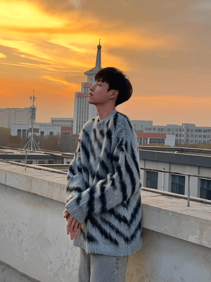 [XXXHOT] Zebra Pattern Mohair Sweater ST1540