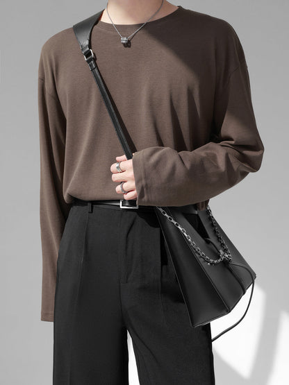 [HOHO] Self-made high-end drape solid color T-shirt ST1750