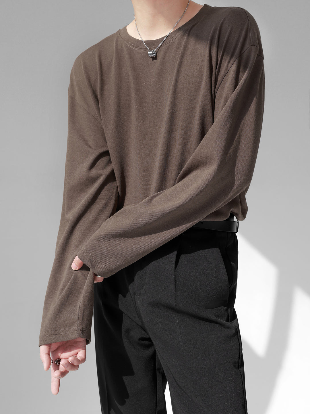 [HOHO] Self-made high-end drape solid color T-shirt ST1750