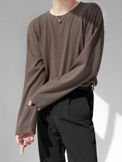 [HOHO] Self-made high-end drape solid color T-shirt ST1750