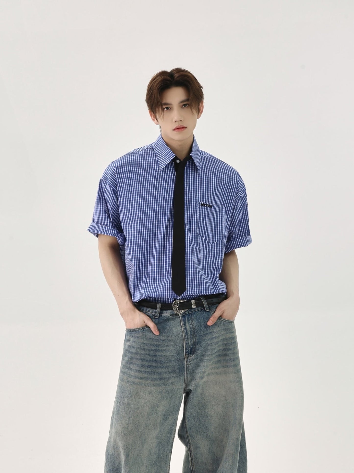 [TURNTIDE] VINTAGE COLLEGE CHECK shirt st5020
