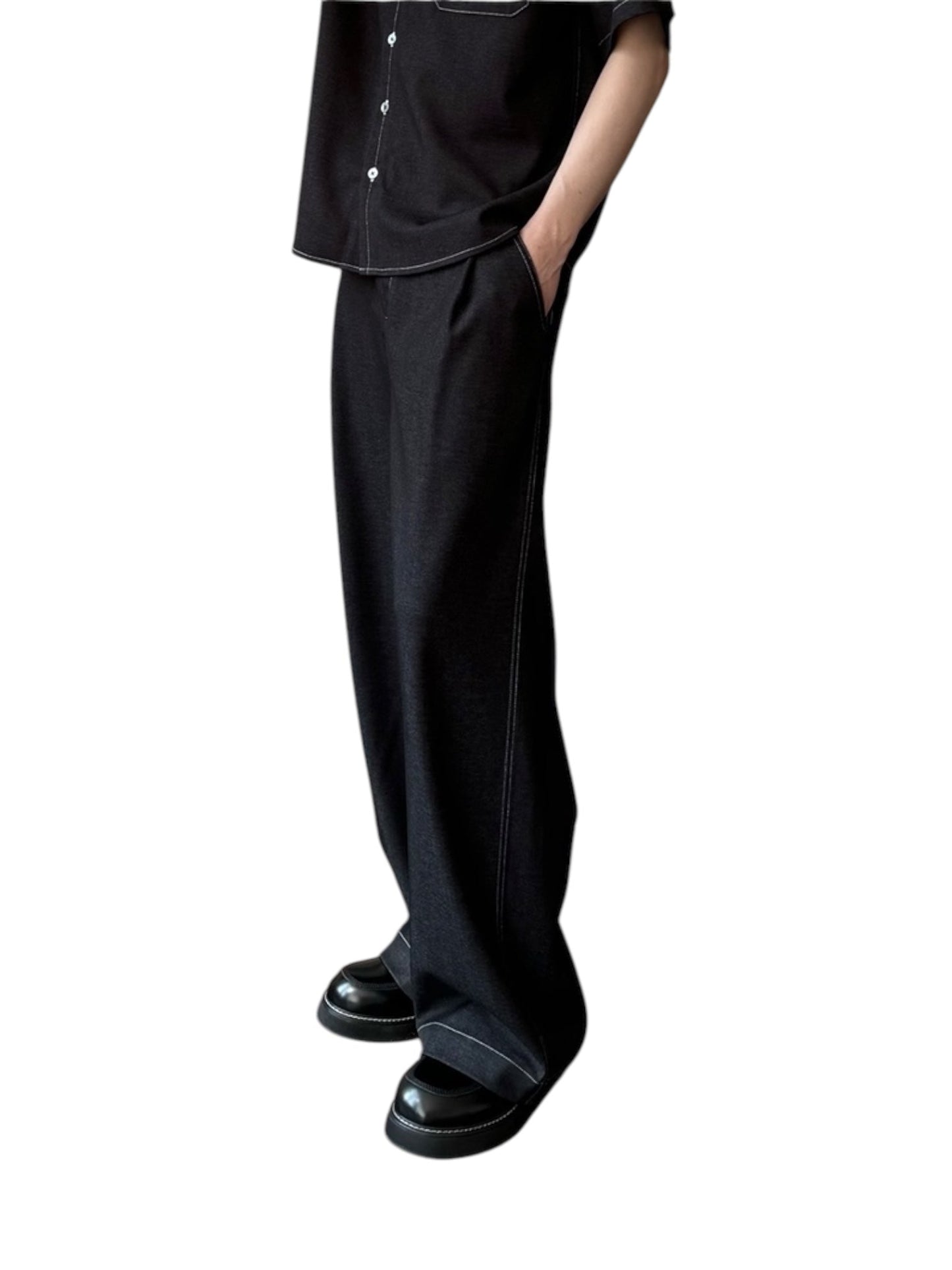 [DESERTO] A-FRAME SOFT STRUCTURED TROUSERS st5019