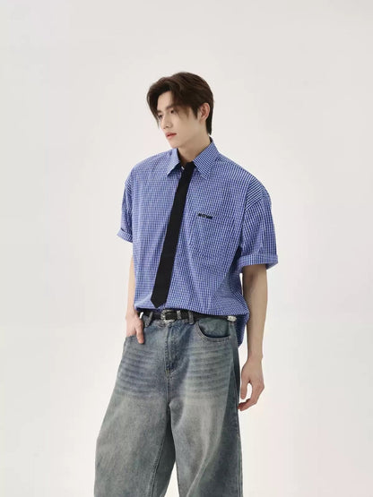 [TURNTIDE] VINTAGE COLLEGE CHECK shirt st5020