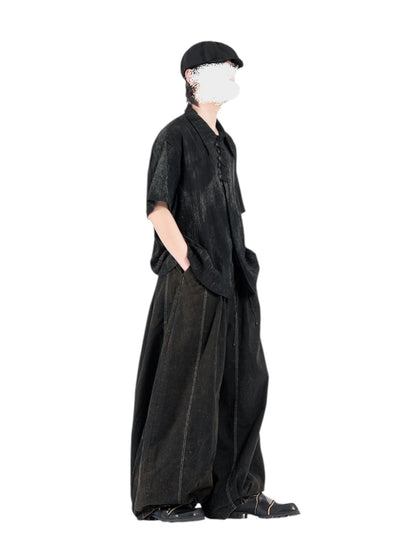 [NO SENSE] DRAPE TEXTURE COLLAR SHIRT st5019