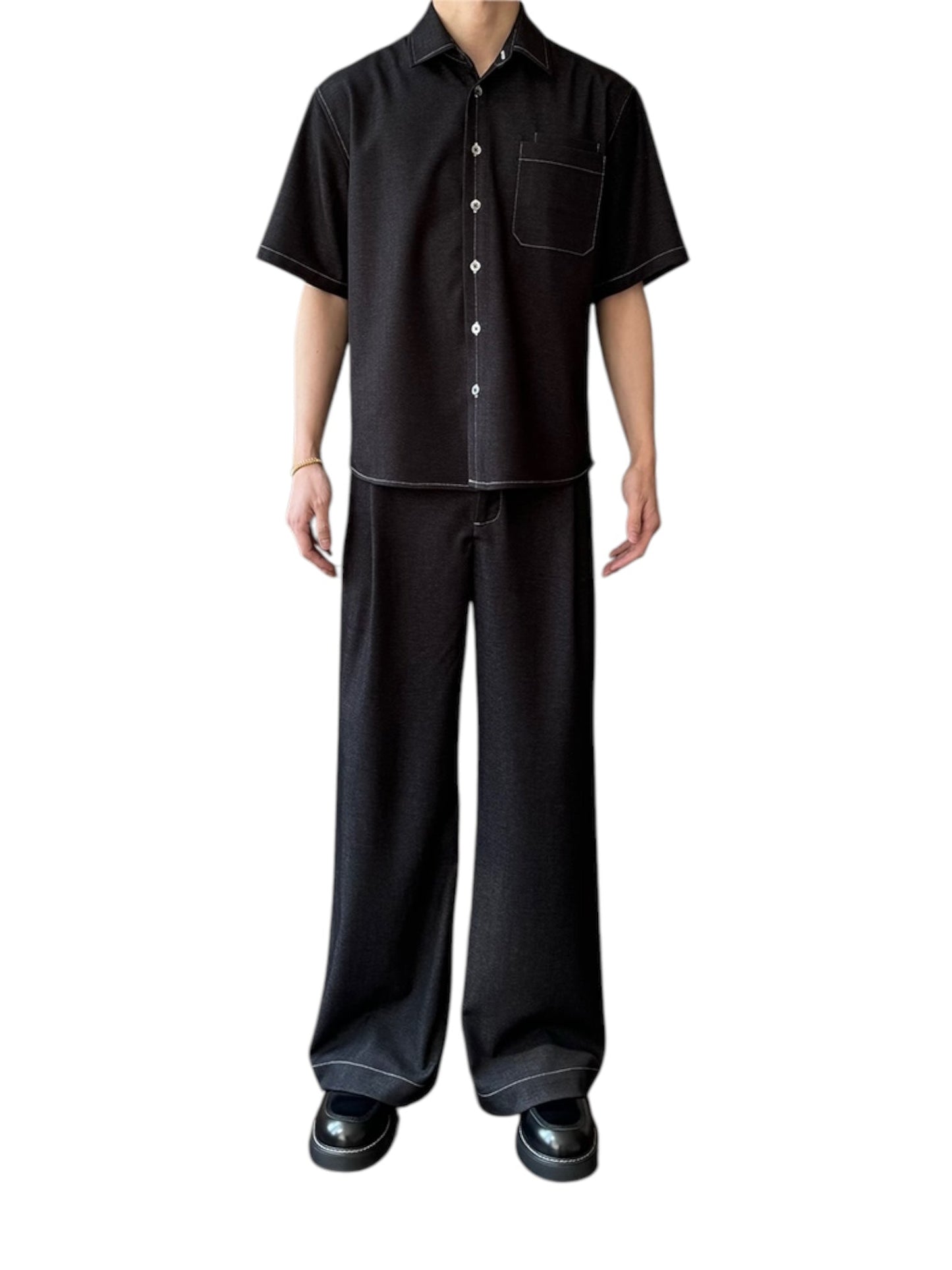 [DESERTO] A-FRAME SOFT STRUCTURED TROUSERS st5019
