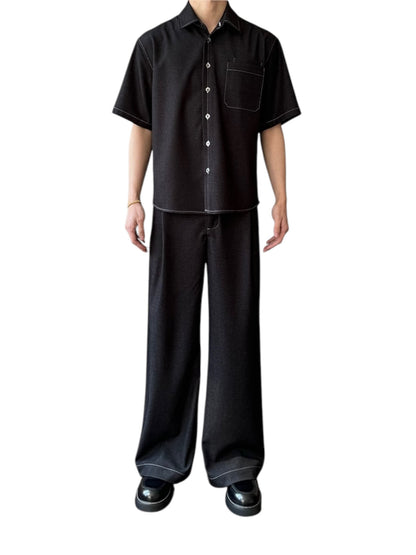 [DESERTO] A-FRAME SOFT STRUCTURED TROUSERS st5019
