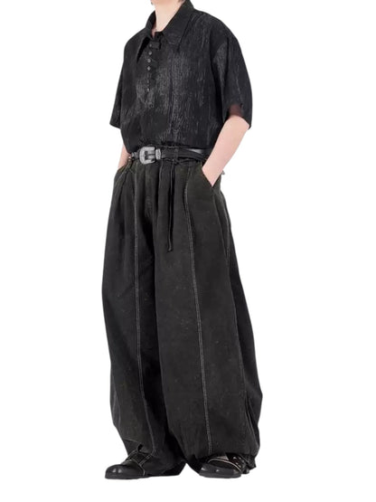 [NO SENSE] DRAPE TEXTURE COLLAR SHIRT st5019