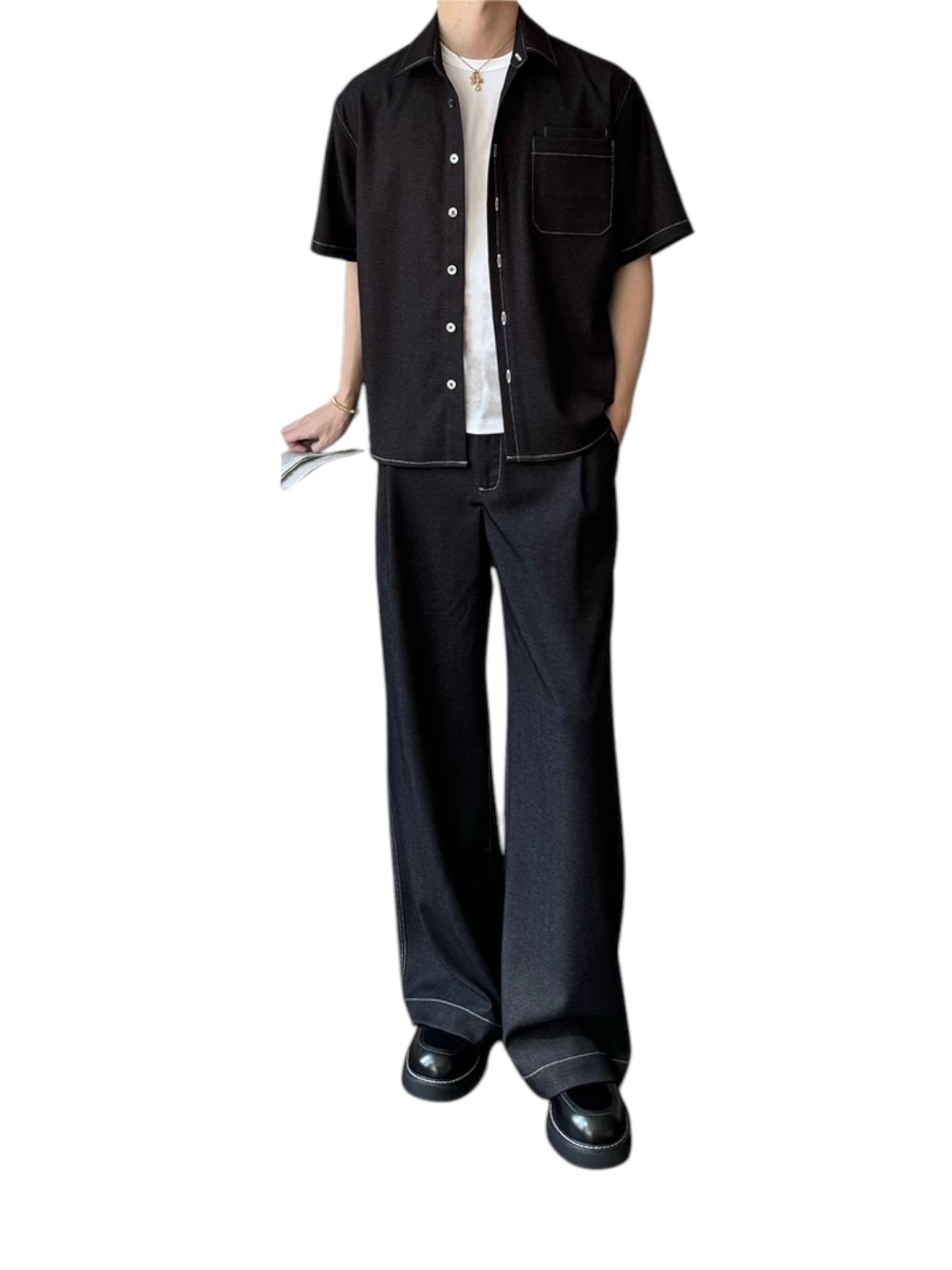 [DESERTO] A-FRAME SOFT STRUCTURED TROUSERS st5019