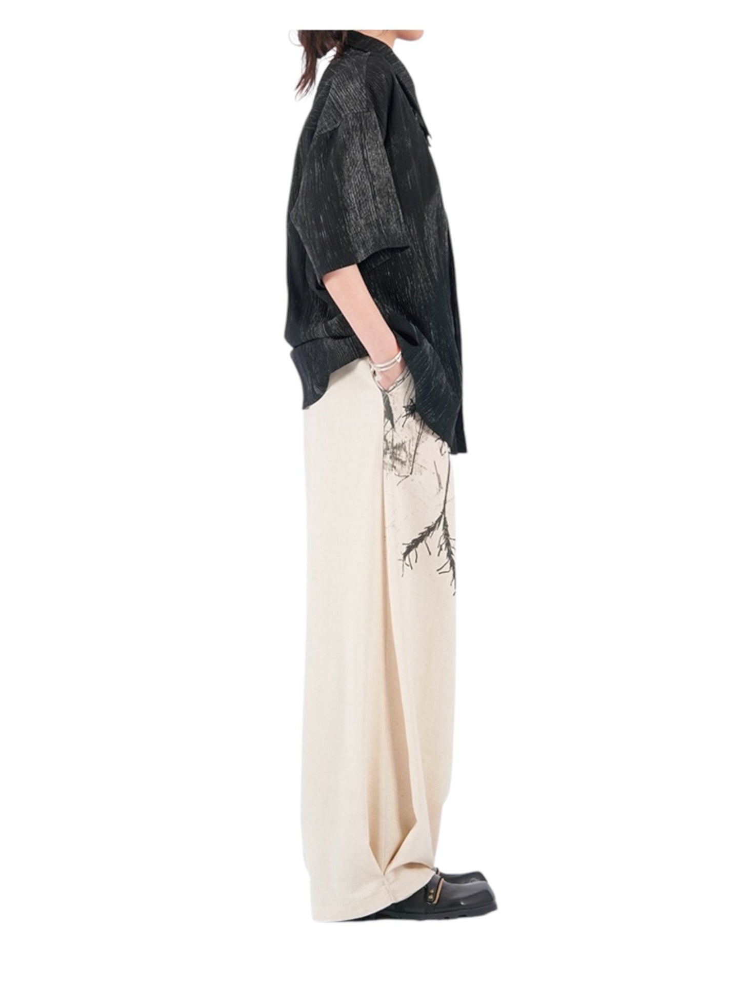 [NO SENSE] DRAPE TEXTURE COLLAR SHIRT st5019