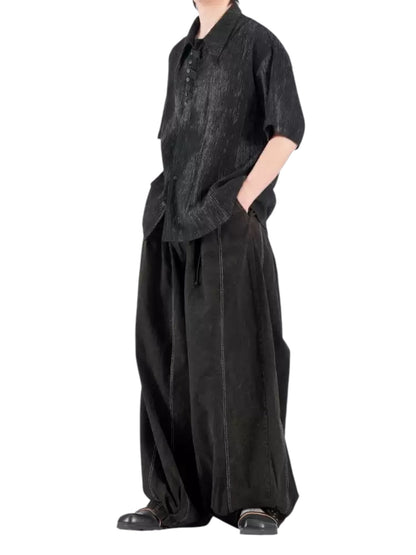 [NO SENSE] DRAPE TEXTURE COLLAR SHIRT st5019