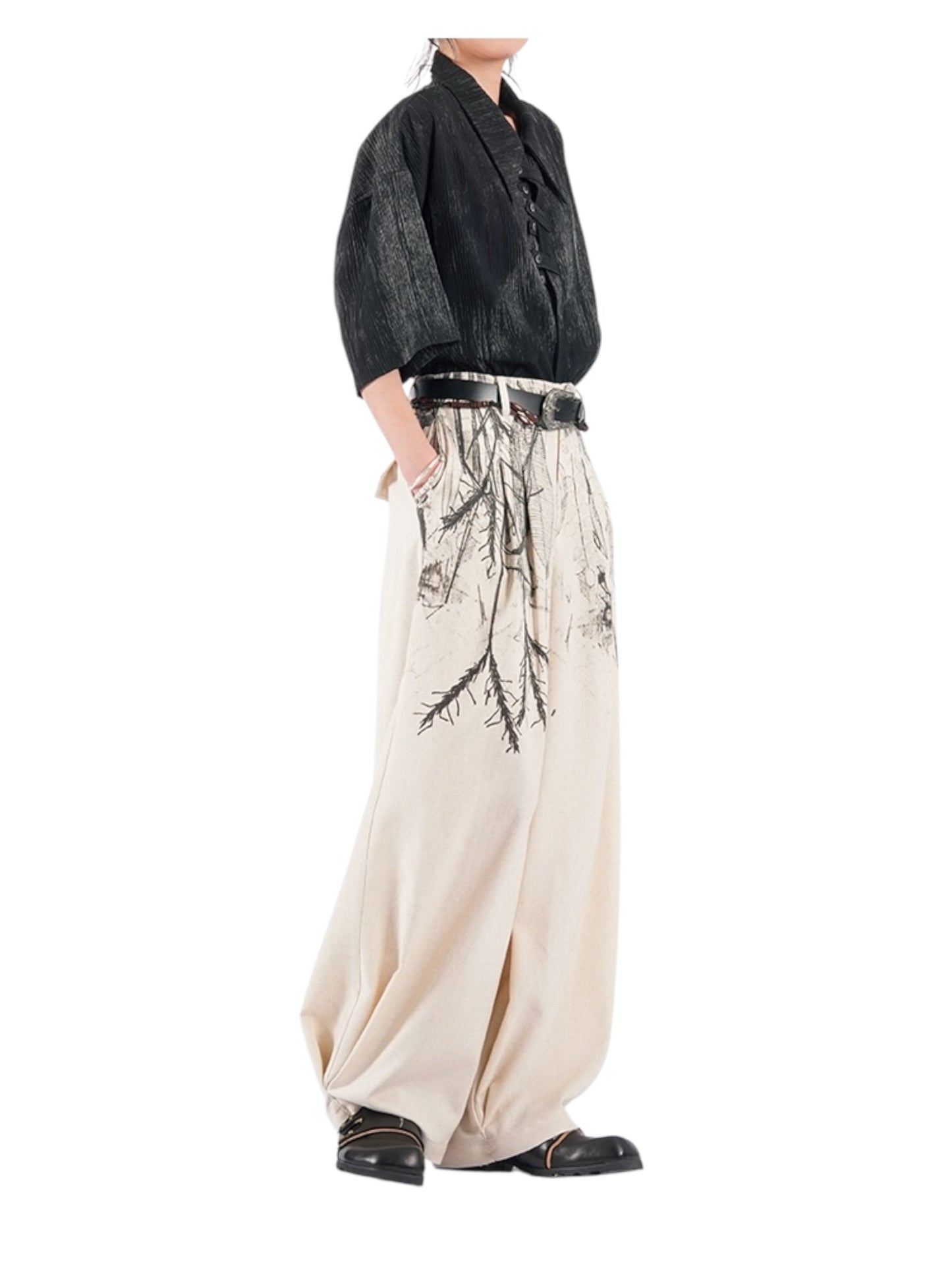 [NO SENSE] DRAPE TEXTURE COLLAR SHIRT st5019