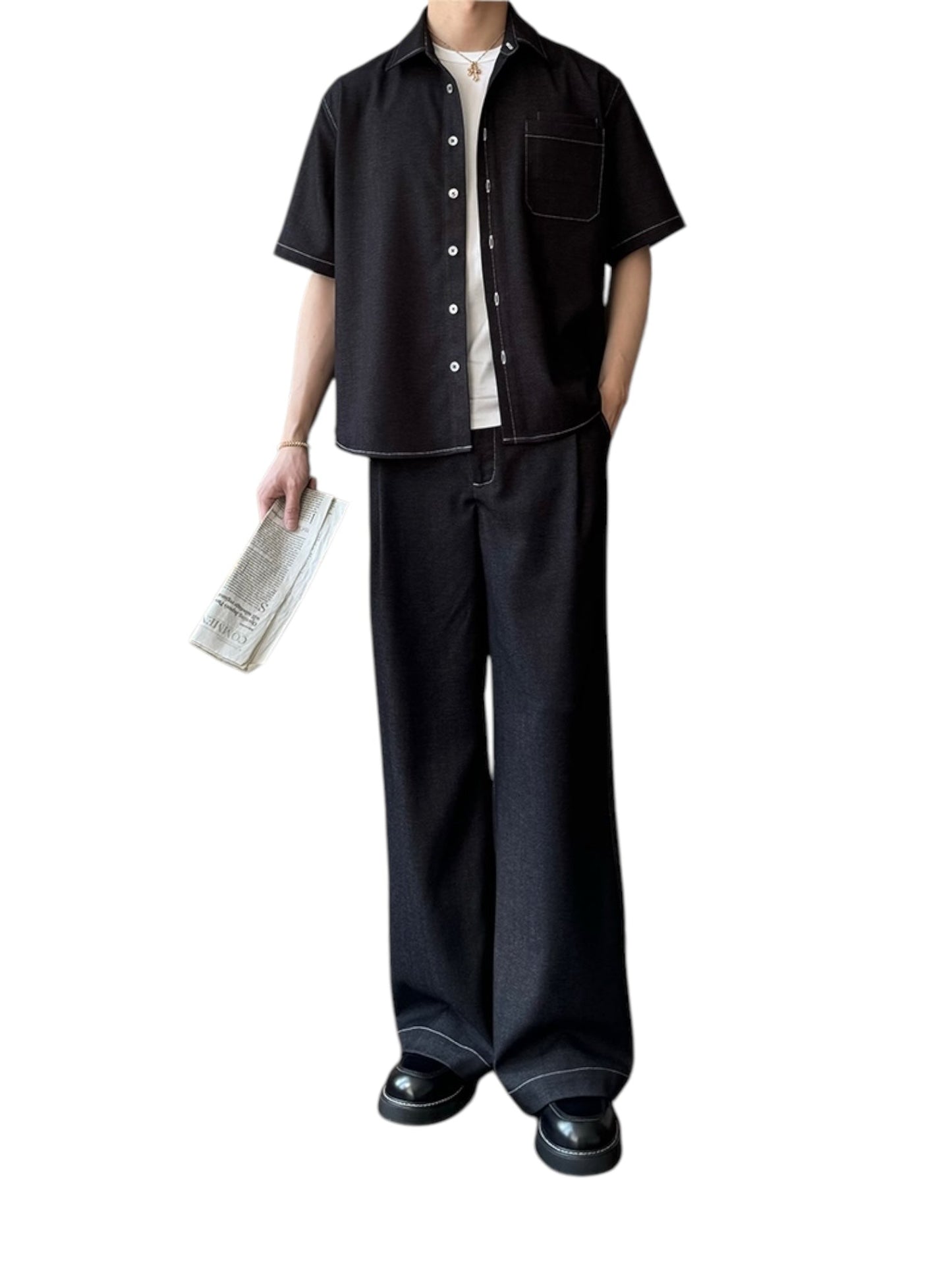 [DESERTO] A-FRAME SOFT STRUCTURED TROUSERS st5019