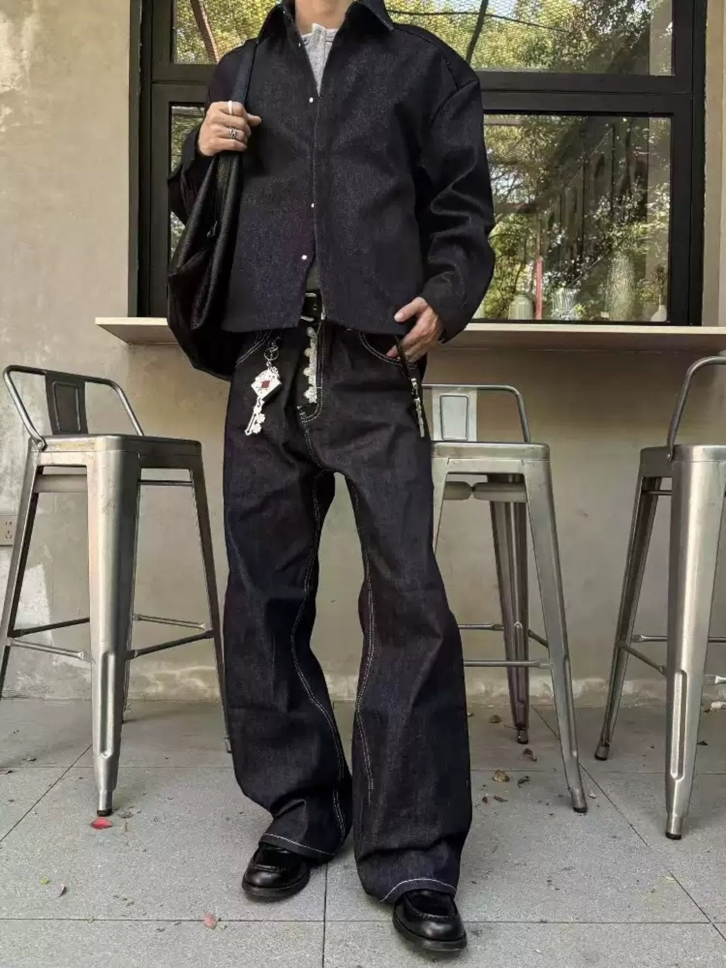 [DECEYE] DISTRESSED A-CUT DENIM JEANS st5020