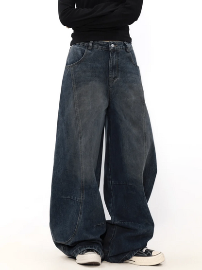 [MRNEARLY] wide leg straight jeans st1845