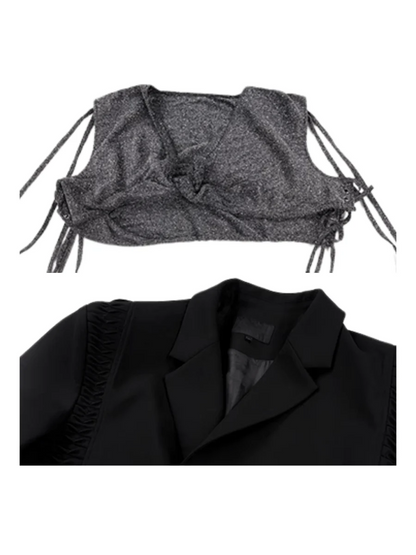 [STARTEXCEEDEND] two-piece layered suit jacket st1877