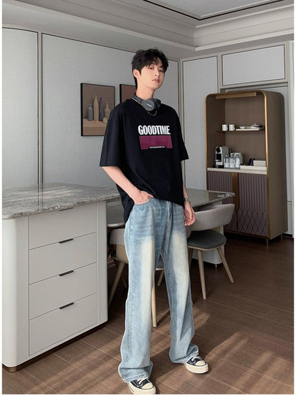 [Hualun] VINTAGE FLARE DRAPE JEANS st5036