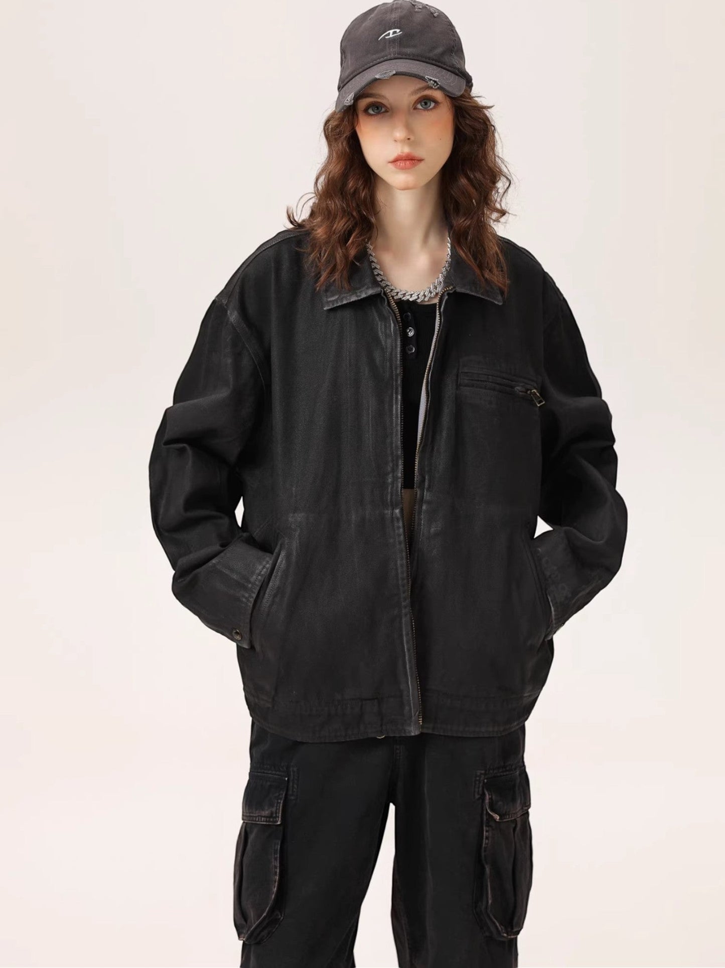 [ZETITI] DETROIT COLLAR-DYED JACKET st5037