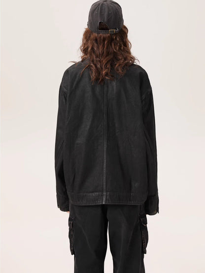 [ZETITI] DETROIT COLLAR-DYED JACKET st5037