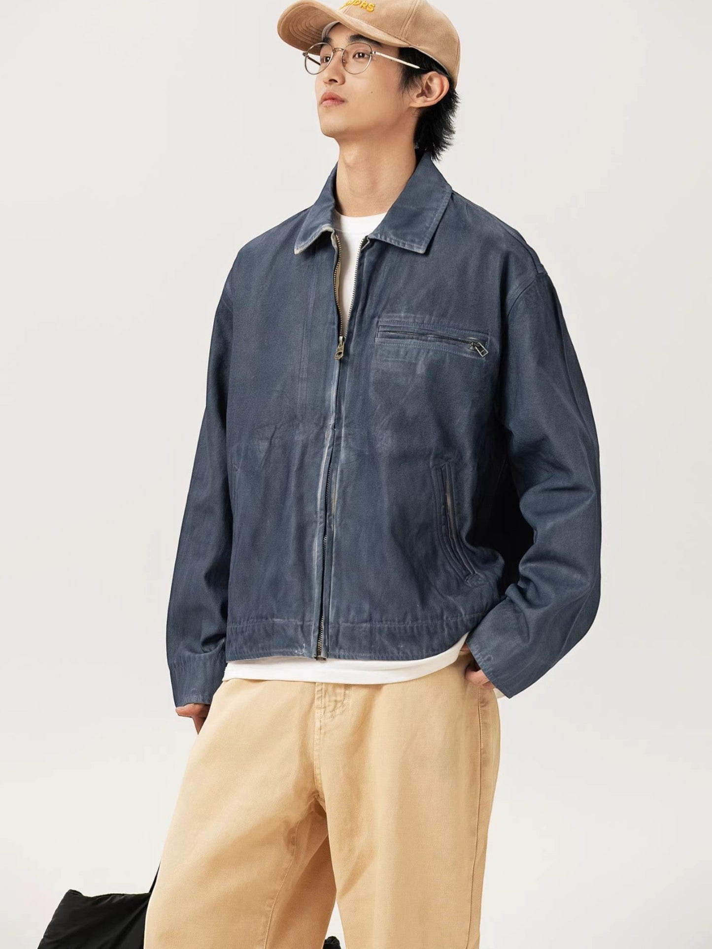 [ZETITI] DETROIT COLLAR-DYED JACKET st5037