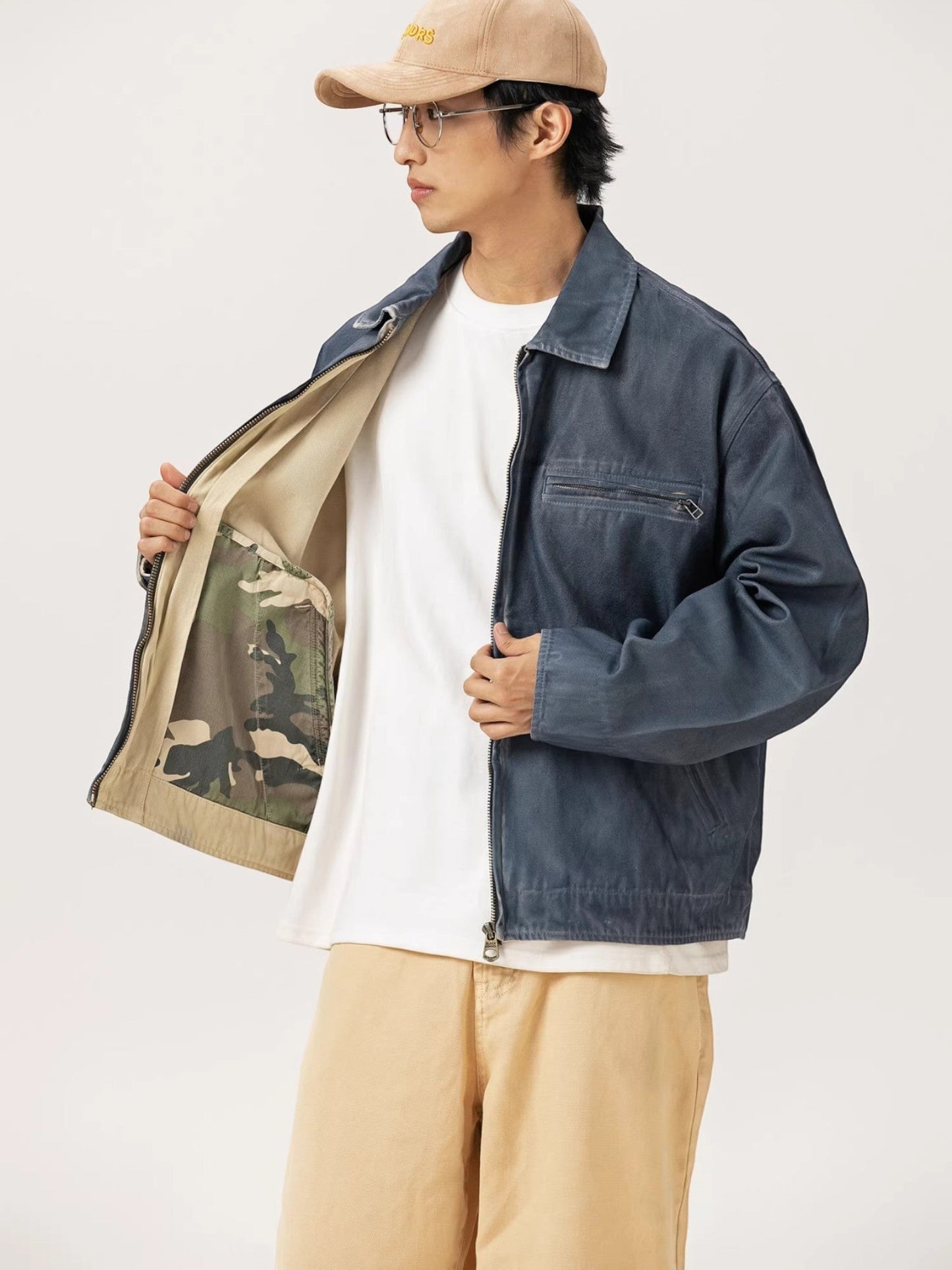 [ZETITI] DETROIT COLLAR-DYED JACKET st5037