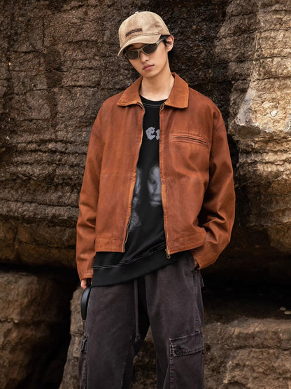 [ZETITI] DETROIT COLLAR-DYED JACKET st5037