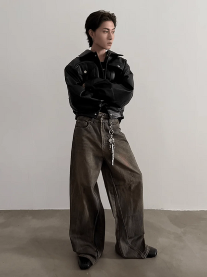 [GENESISBOY] Brown Wide Leg Jeans st1841