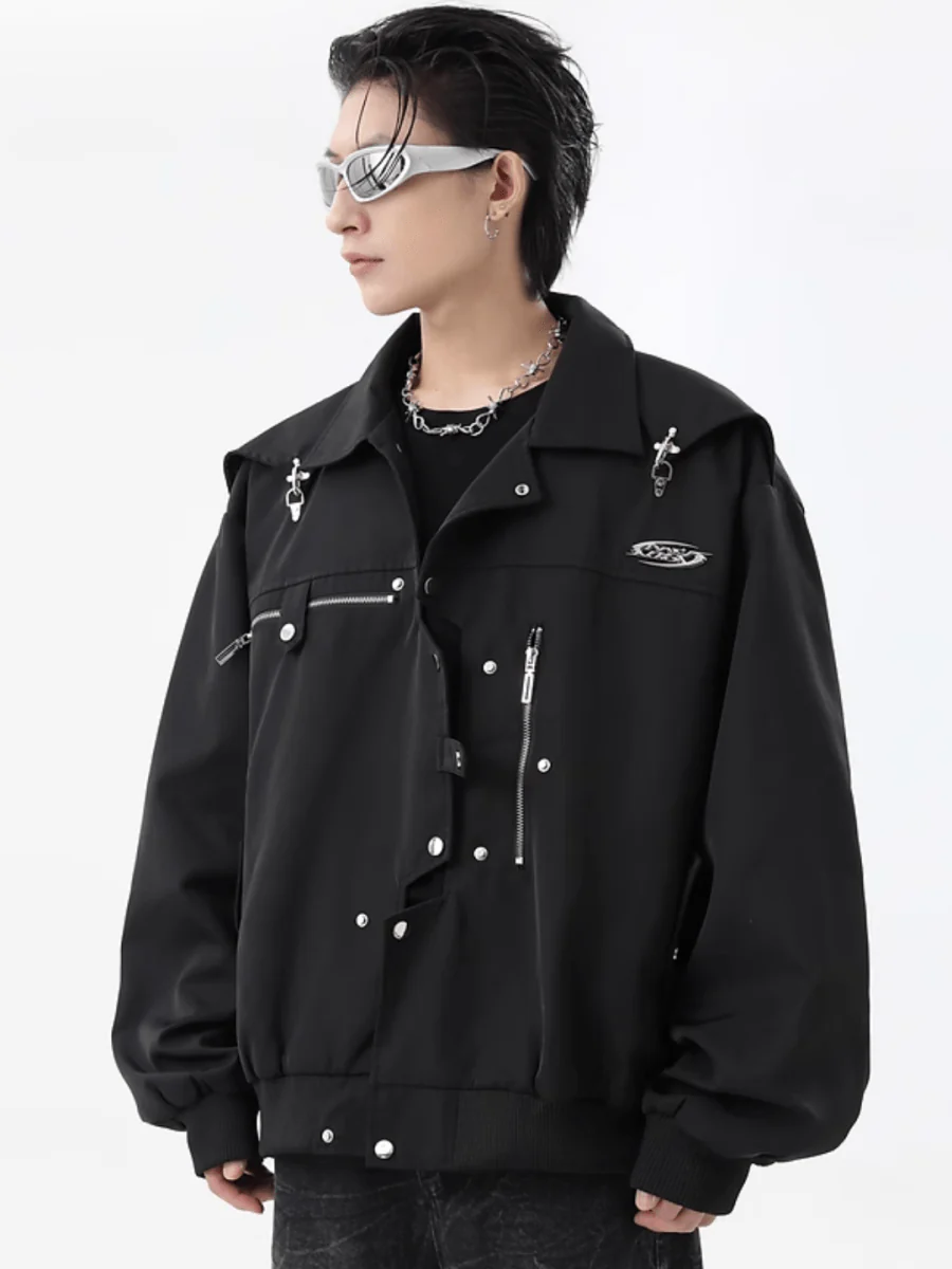 [TREND ST] niche design metal jacket st1854