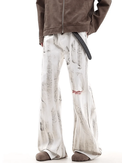 [TREND ST]white hole jeans st1852