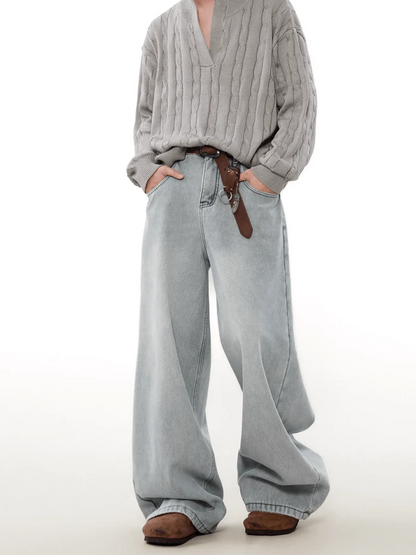 [MRNEARLY] loose straight washed jeans st1847