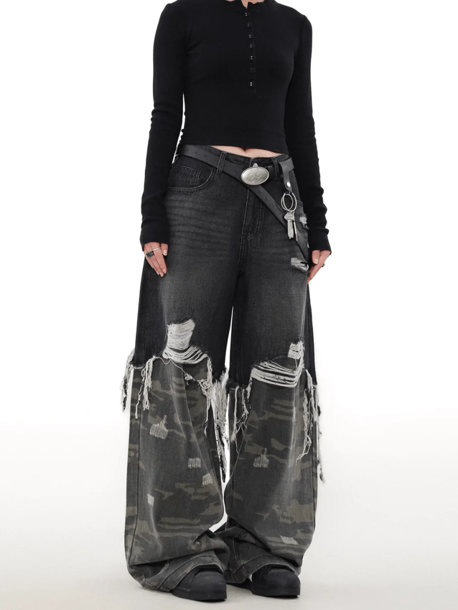 [MRNEARLY] camouflage washed pants st1846