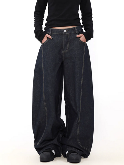 [MRNEARLY] wide leg straight jeans st1845